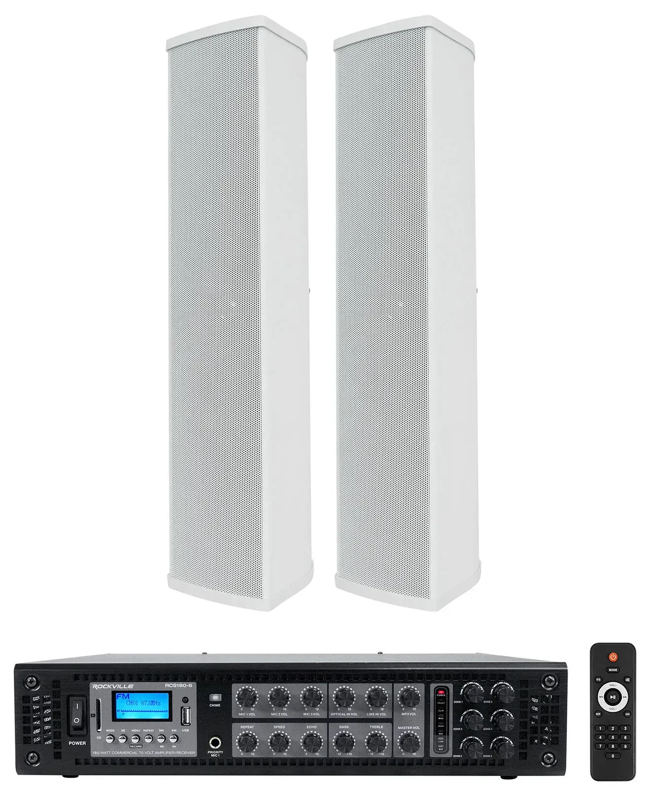 Настенная акустика Rockville WET ARRAY 5 White с усилителем (пара)