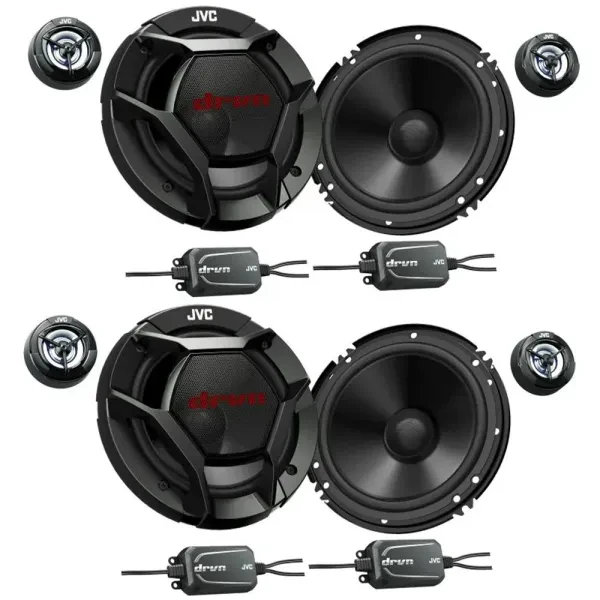 (2-Pairs) JVC CS-DR601C 240W 6.5" 2-Way Component Car Speakers