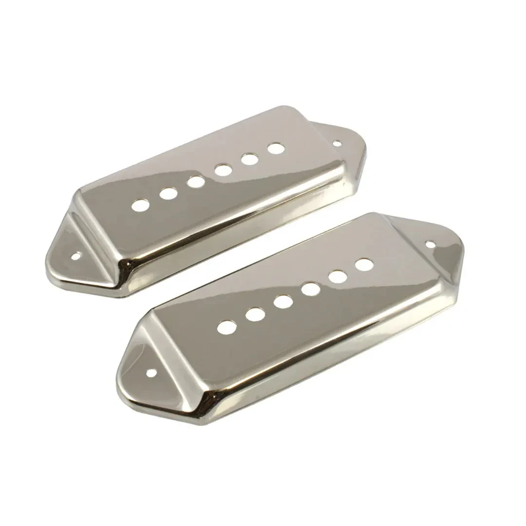 Allparts P-90 Metal Pickup Covers with Dog Ears, NICKEL, Set of 2