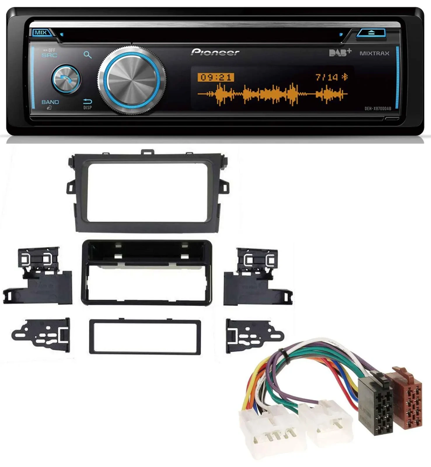 Pioneer MP3 DAB USB CD Bluetooth Autoradio für Toyota Corolla 2009-2012 silber