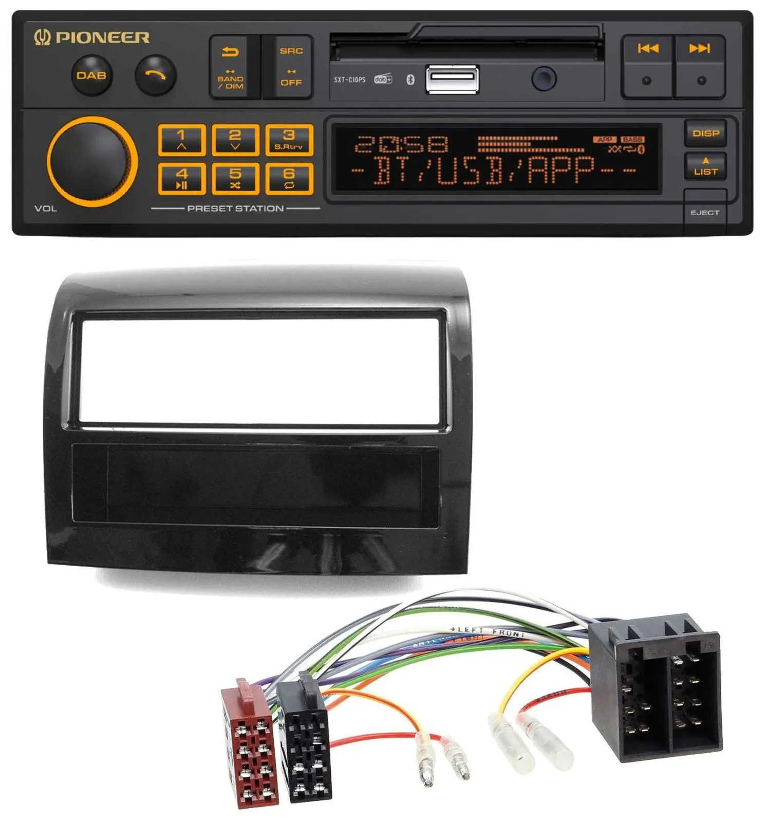 Pioneer DAB MP3 USB Bluetooth Autoradio für Fiat Ducato 2011-2021 piano schwarz
