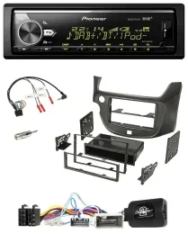 Автомагнитола для Honda Jazz (с 2014) Pioneer Bluetooth, USB, DAB, поддержка управления на руле, тёмно-серый