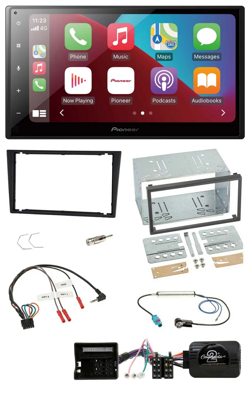 Pioneer USB Lenkrad DAB 2DIN Bluetooth Autoradio für Opel Corsa C Tigra Vectra C