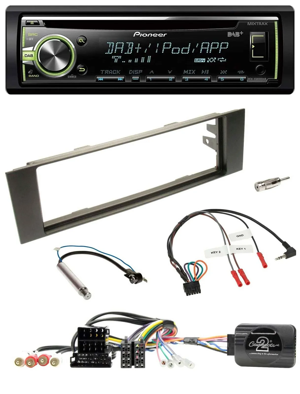 Автомагнитола для Audi A3 (2003–2006) Pioneer CD, DAB, USB, MP3, поддержка кнопок на руле