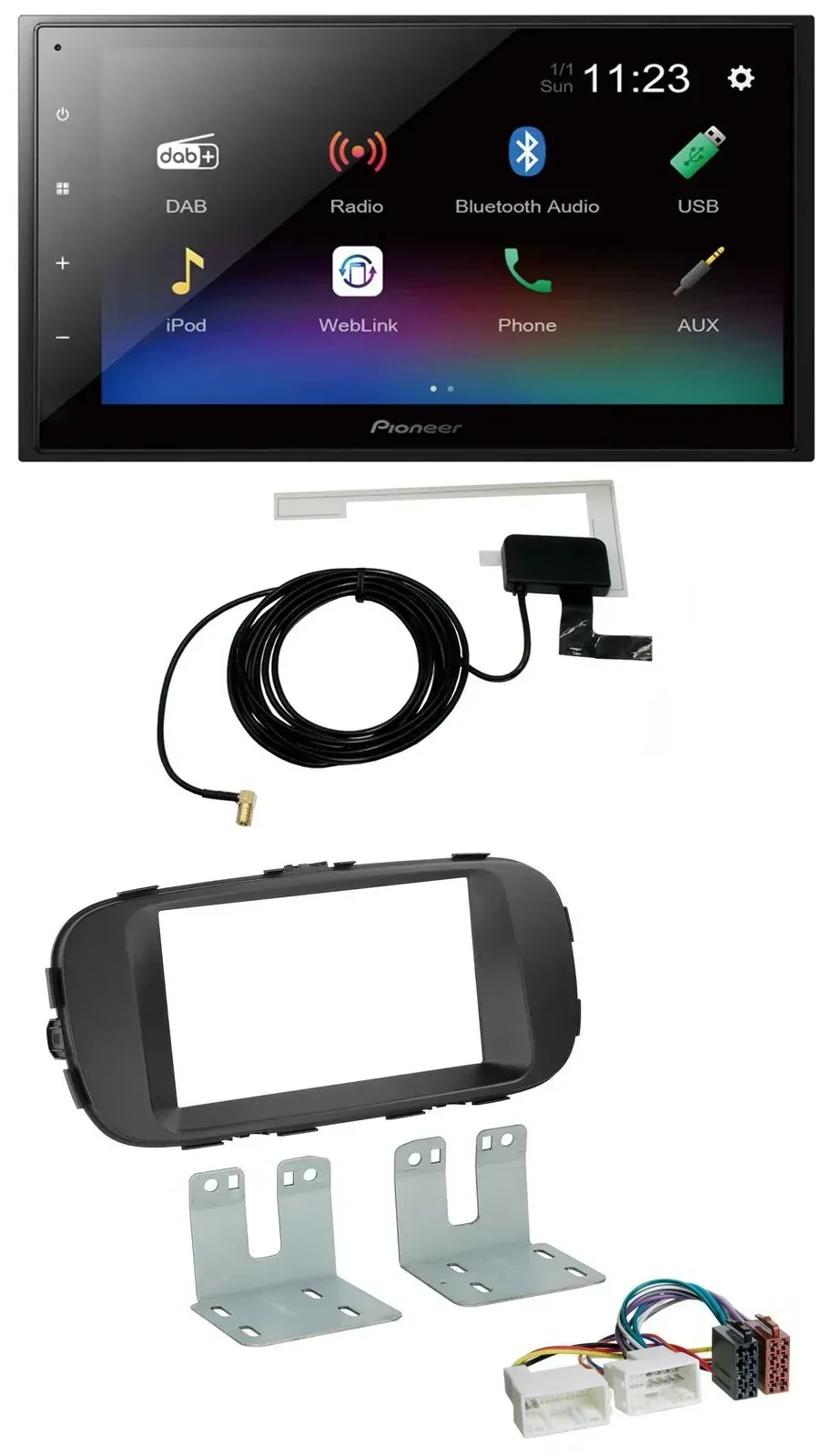 Автомагнитола для Kia Soul Pioneer 2 DIN DAB MP3 Bluetooth USB черный