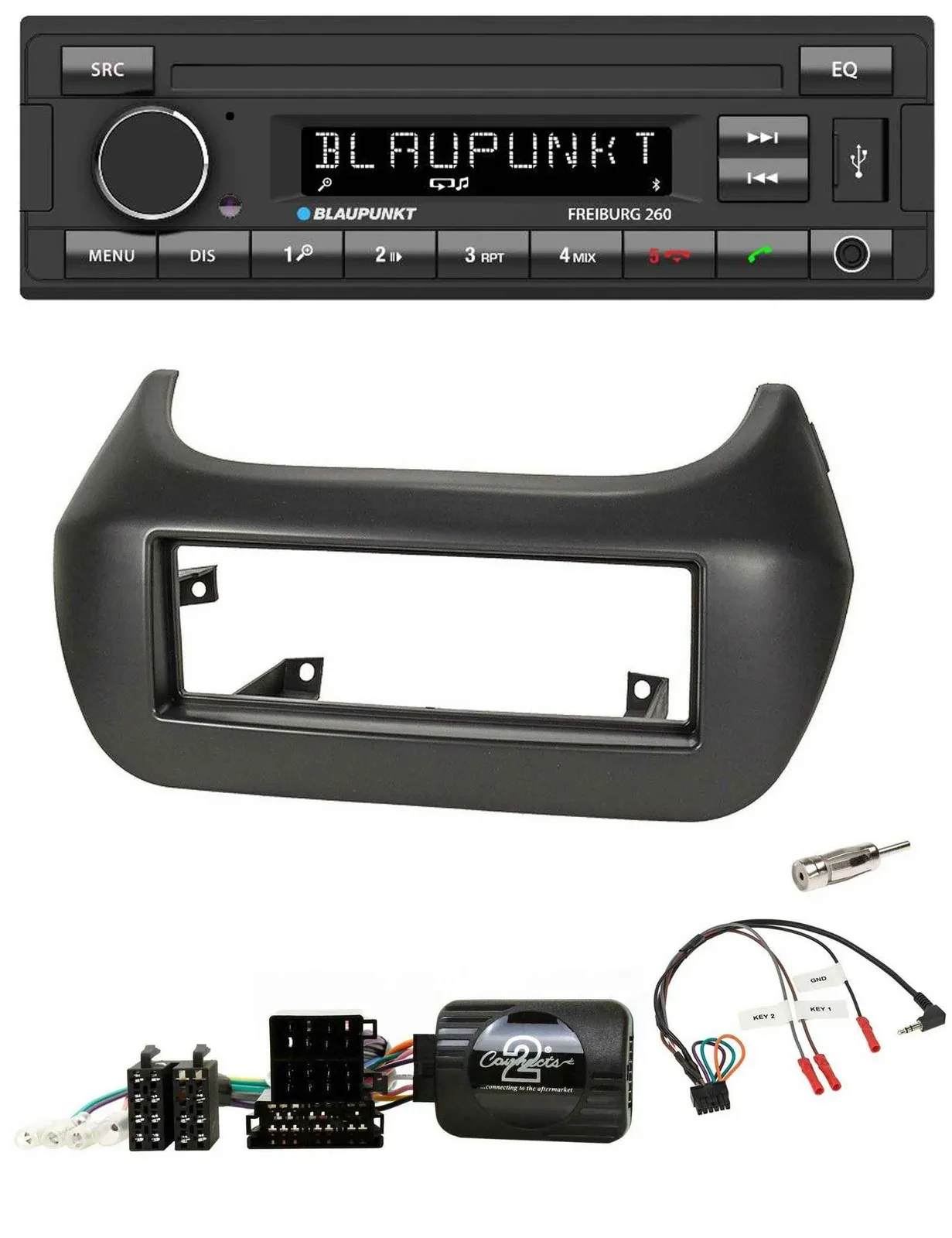 Blaupunkt Lenkrad Bluetooth MP3 USB Autoradio für Fiat Fiorino Citroen Nemo Peug