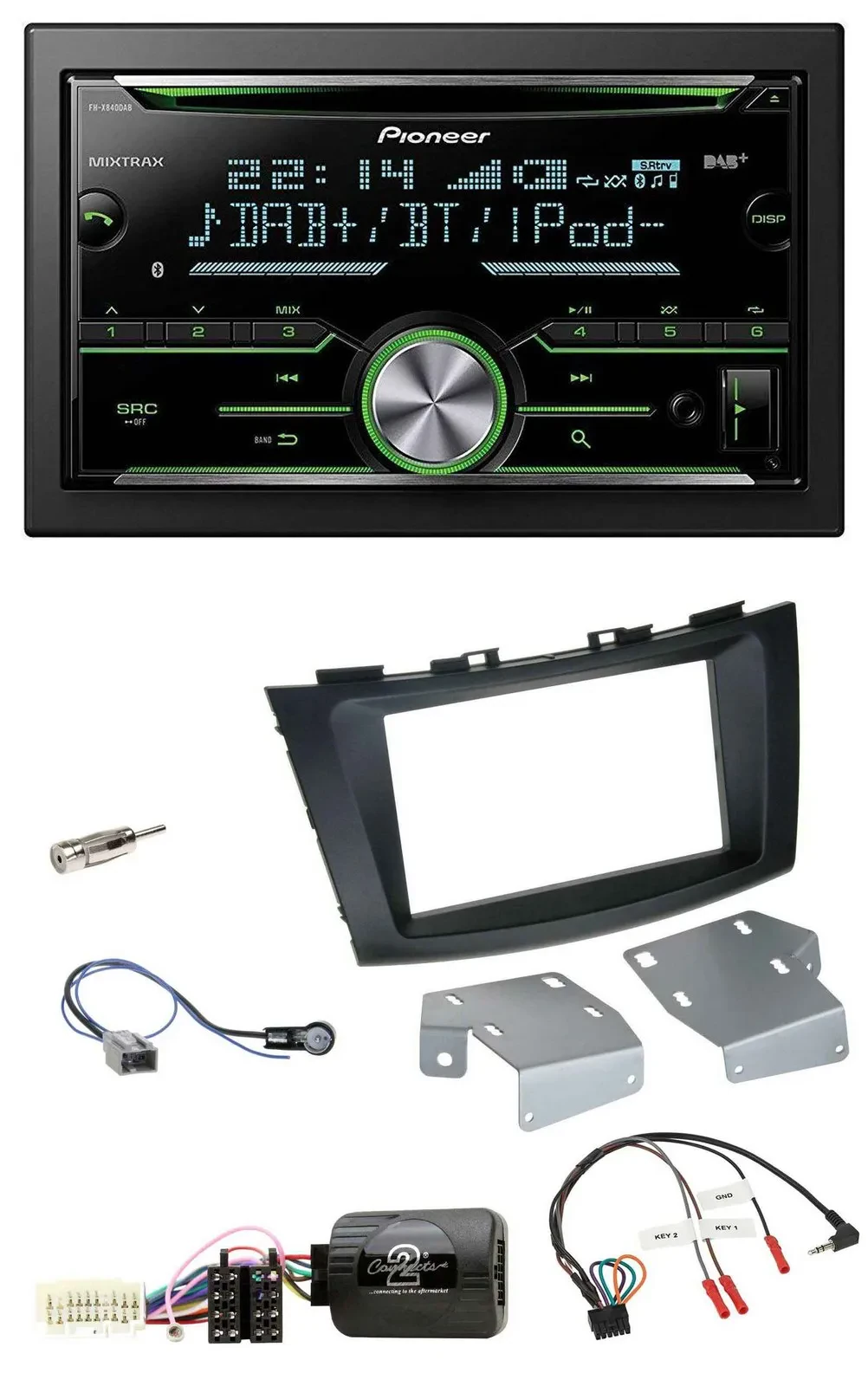 Автомагнитола Pioneer 2DIN, Bluetooth, DAB, USB, CD для Suzuki Swift (с 2011)