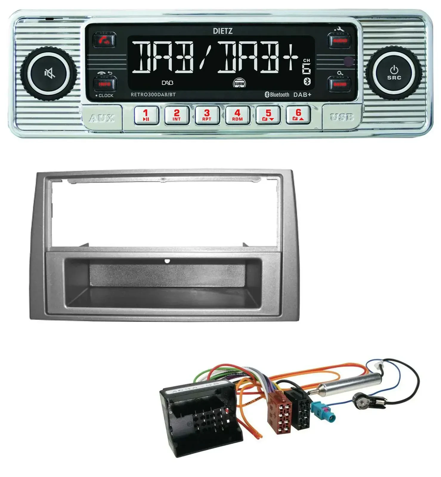 Автомагнитола для Peugeot 308 (2007–2009) Dietz Bluetooth, DAB, USB, MP3, тёмно-серый