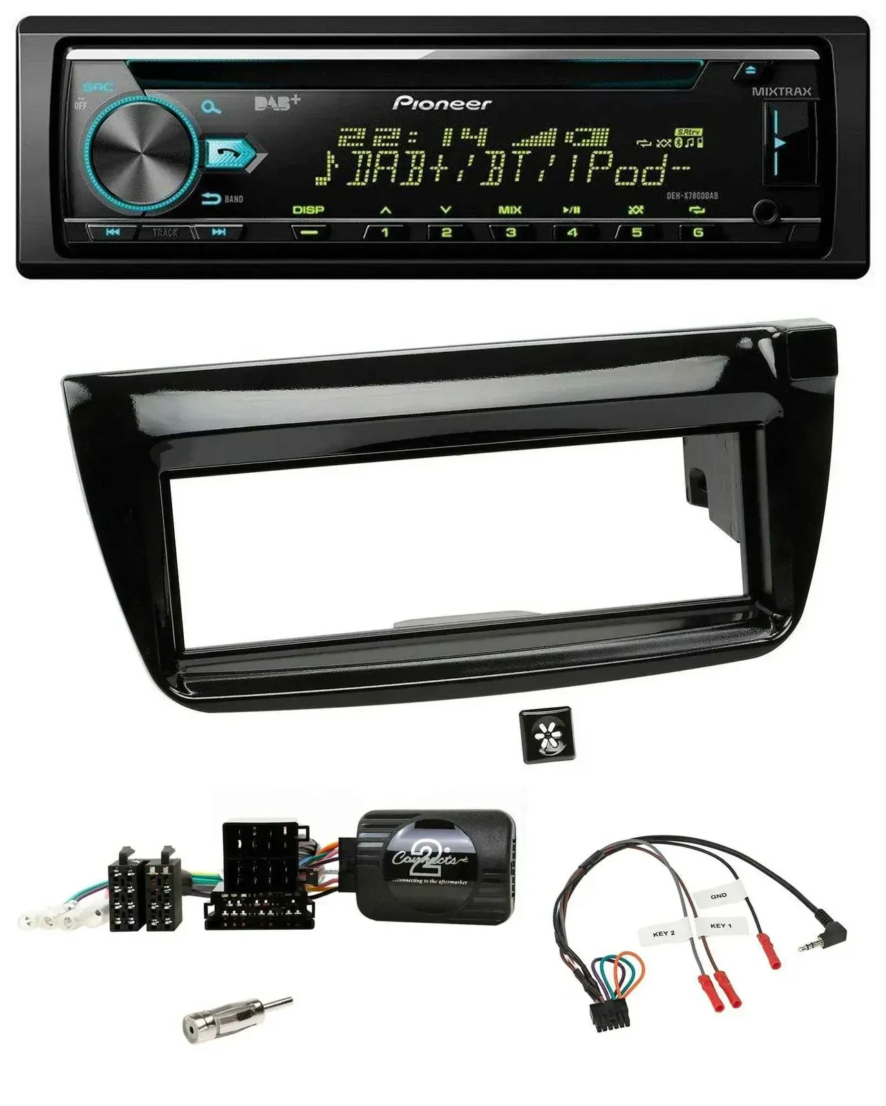 Автомагнитола для Fiat Doblo 2012–2015 Pioneer CD, USB, Bluetooth, DAB, черный глянец