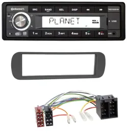Автомагнитола Continental 1 DIN, USB, AUX, DAB, MP3, чёрная, для Lancia Y (1996–2004)