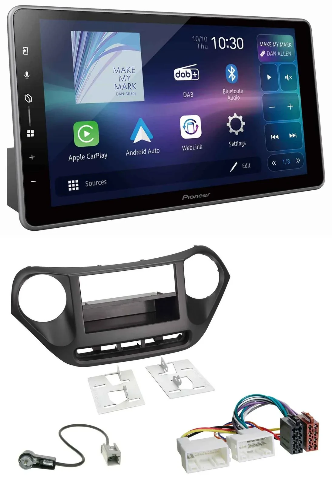 Pioneer Bluetooth USB DAB MP3 Autoradio für Hyundai i10 (ab 2013)