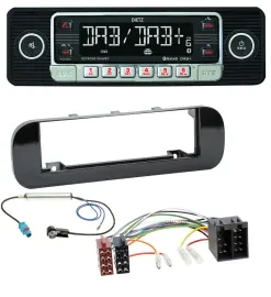 Dietz USB DAB MP3 Bluetooth Autoradio für Fiat Panda (ab 2012) - glänzend