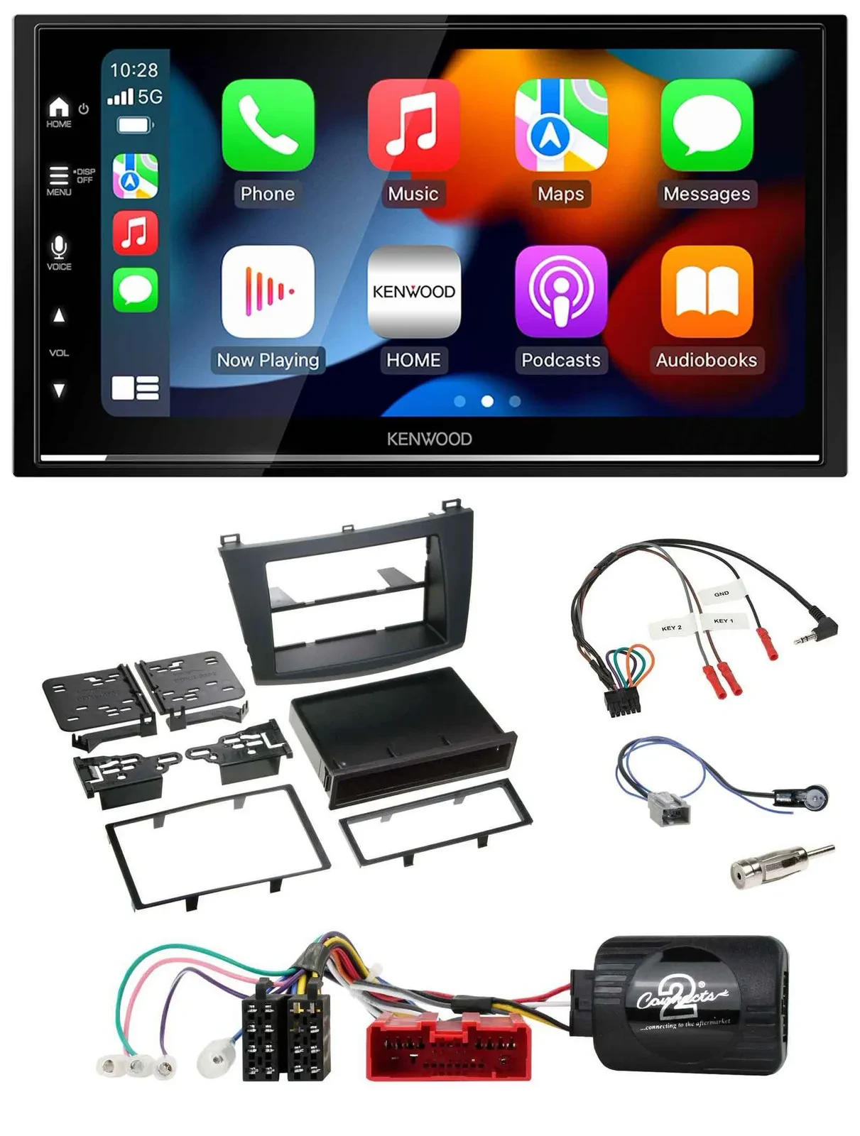 Kenwood DAB USB Bluetooth 2DIN Lenkrad Autoradio für Mazda 3 09-13 analog