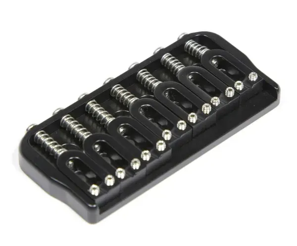 Hipshot 7-String LEFT-HANDED Hardtail Fixed Electric Guitar Bridge .125" - BLACK