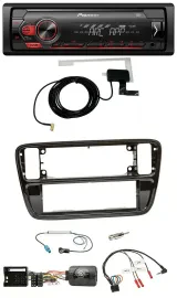 Автомагнитола Pioneer 1DIN USB DAB MP3 для VW Up (2011–2016), поддержка кнопок на руле, чёрный (piano black)