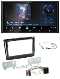 Автомагнитола для Fiat Doblo (с 2015) Kenwood 2-DIN, Bluetooth, USB, DAB, MP3, черный (piano black)