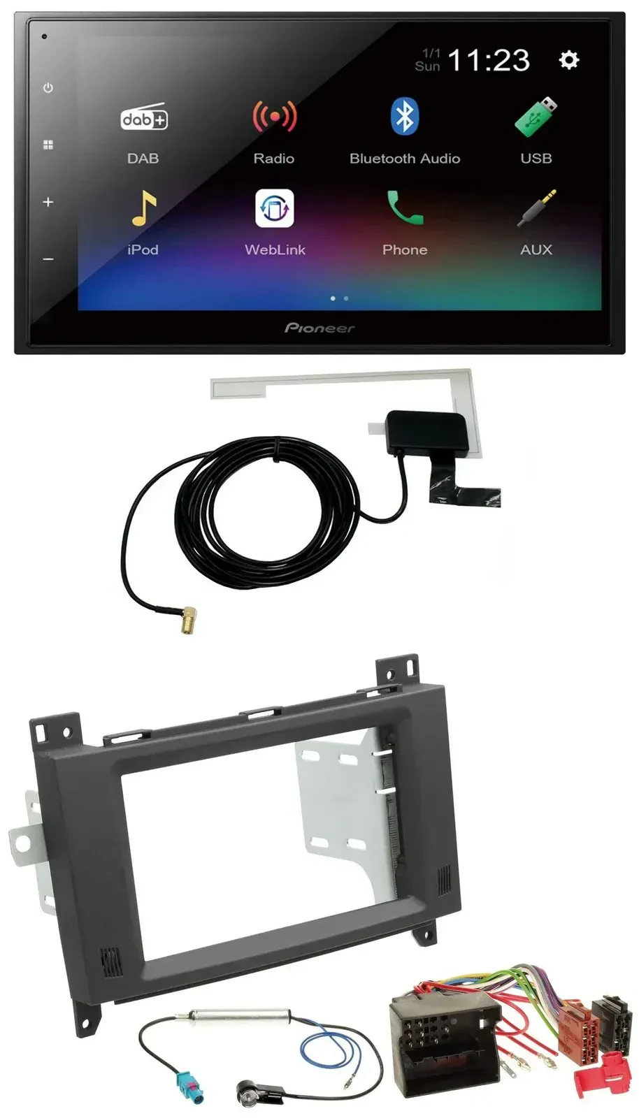 Автомагнитола для Mercedes Vito/Viano 2006–2014 Pioneer 2DIN, DAB, MP3, Bluetooth, USB