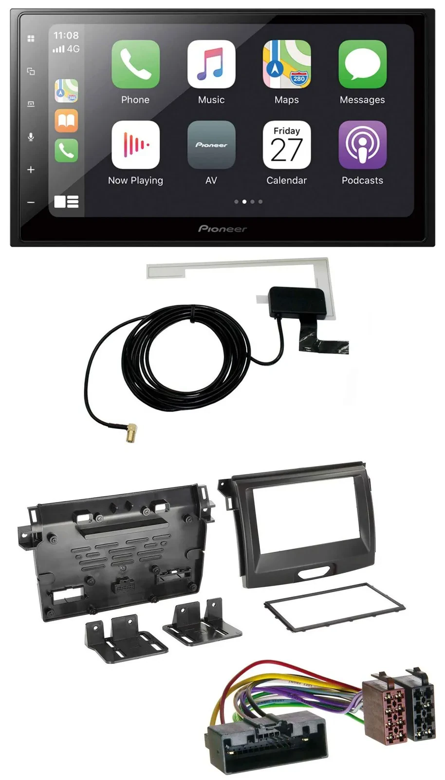 Pioneer USB MP3 2DIN Bluetooth DAB Autoradio für Ford Ranger 2AB ab 04/2015