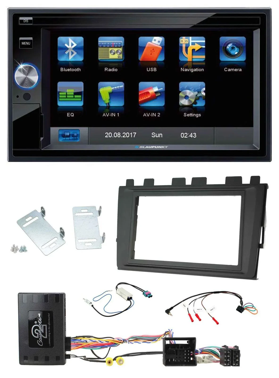 Blaupunkt SD Bluetooth 2DIN MP3 USB Lenkrad Autoradio für VW Polo ab 2018 MIB II