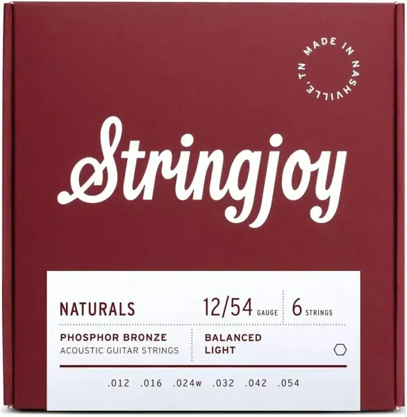 Струны для акустической гитары Stringjoy Naturals Balanced Phosphor Bronze Light 12-54