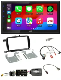 JVC Bluetooth 2DIN Lenkrad DAB USB Autoradio für 500 X ab 2016 Facelift Piano