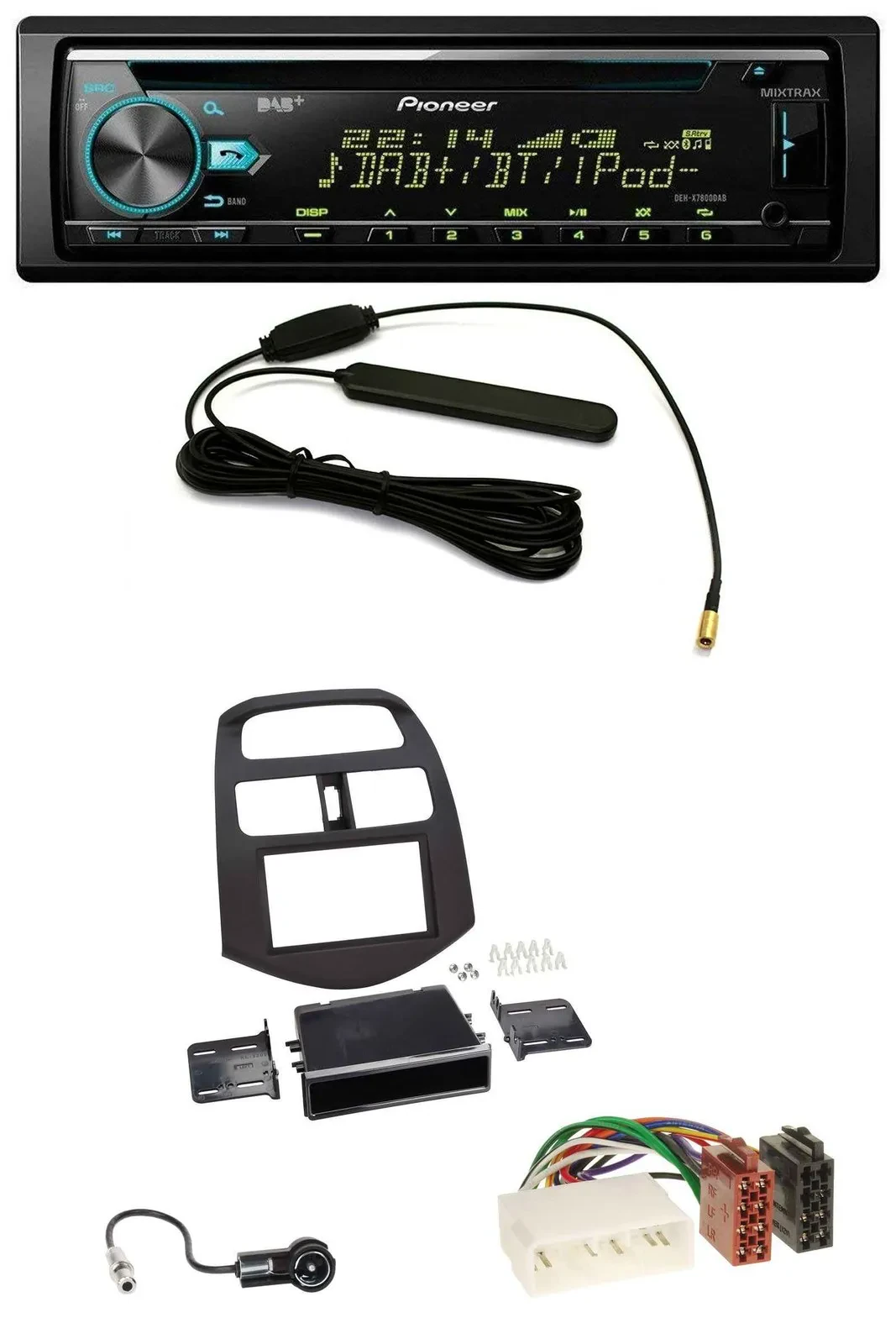 Pioneer CD MP3 AUX DAB USB Autoradio für Chevrolet Spark (KLM 2012-2013)