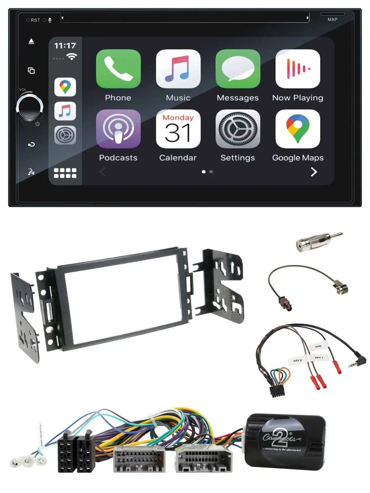 Blaupunkt DAB Lenkrad TMC Bluetooth USB 2DIN Navigation für Jeep Grand Cherokee