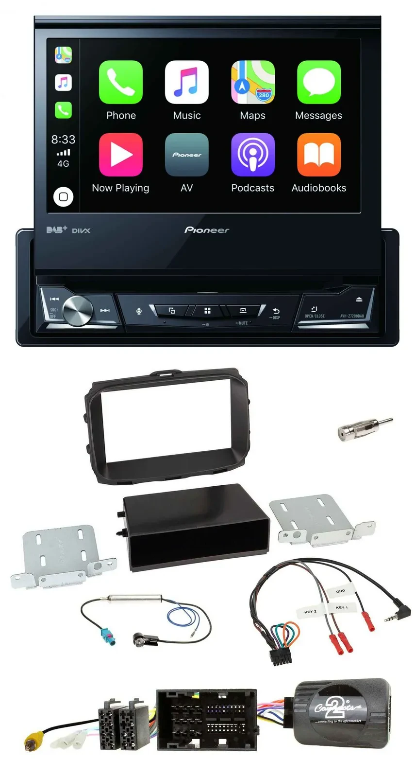 Автомагнитола для Alfa Romeo Giulietta (940 Facelift) Pioneer DVD, Bluetooth, DAB, USB, с поддержкой управления на руле