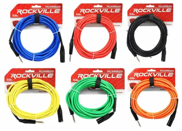 Коммутационный кабель Rockville RCXMB20 Multicolor 6.1 м (6 штук)