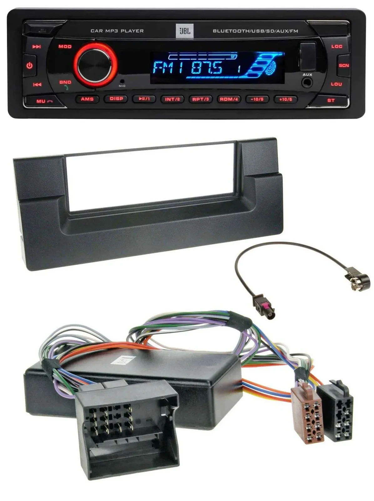 JBL AUX MP3 USB Bluetooth SD Autoradio für BMW X5 E53 5er E39 Aktivsystem Quadlo