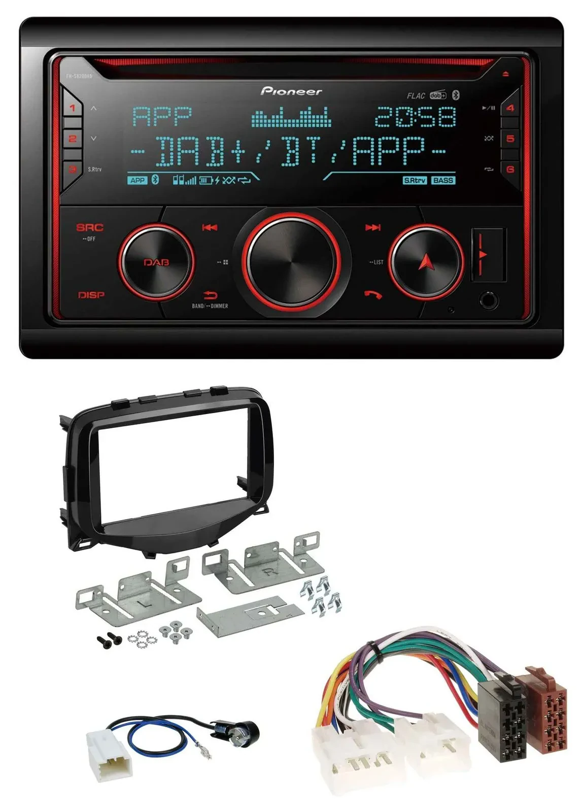 Pioneer 2DIN DAB MP3 Bluetooth USB CD Autoradio für Toyota Aygo (2014-2021)