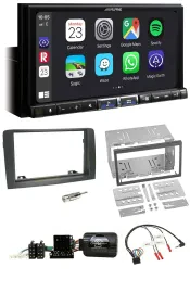Alpine 2DIN DAB USB Lenkrad Bluetooth Autoradio für Fiat Idea 2006-2012 grau