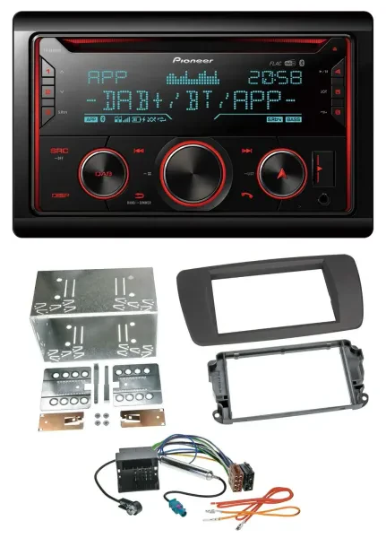 Pioneer 2DIN DAB MP3 Bluetooth USB CD Autoradio für Seat Ibiza ab 08 tuam-grey