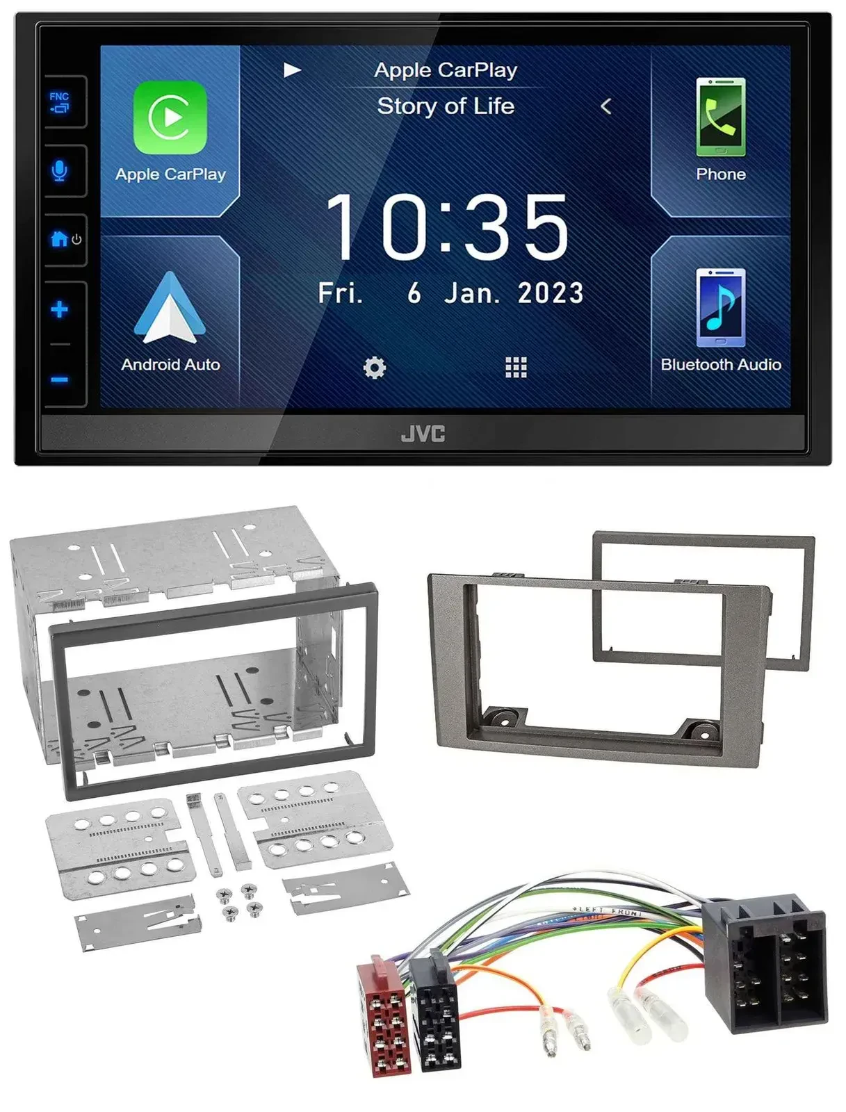 JVC DAB Bluetooth MP3 USB 2DIN Autoradio für Iveco Daily 2006-2014 silber