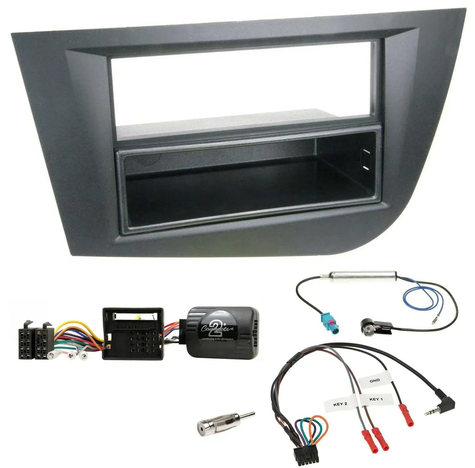 Radioset Lenkradadapter DIN Autoradio für Seat Leon 2005-2010 schwarz