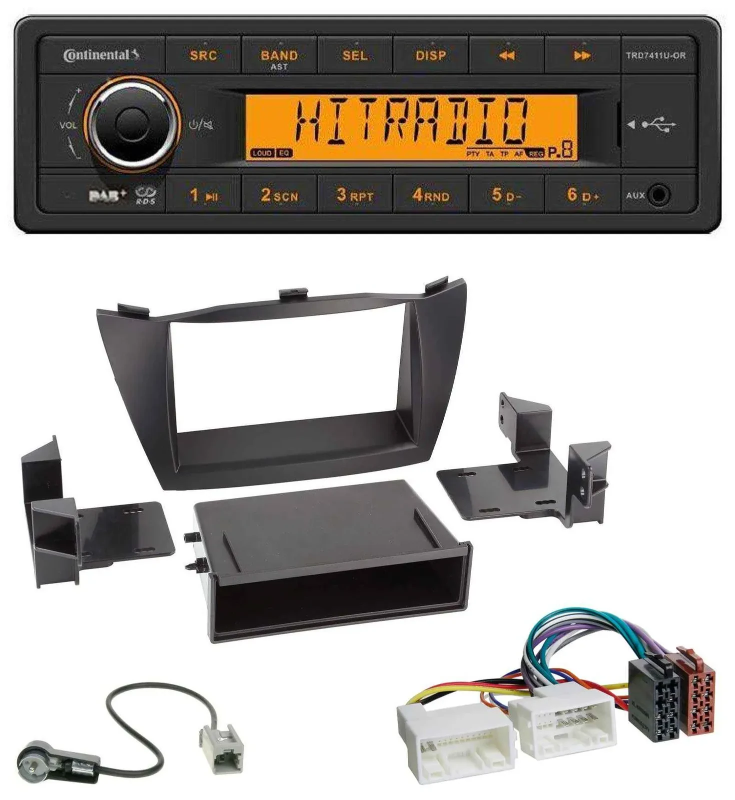 Continental 1DIN DAB MP3 AUX USB Autoradio für Hyundai ix35 (LM, 2010-2013)