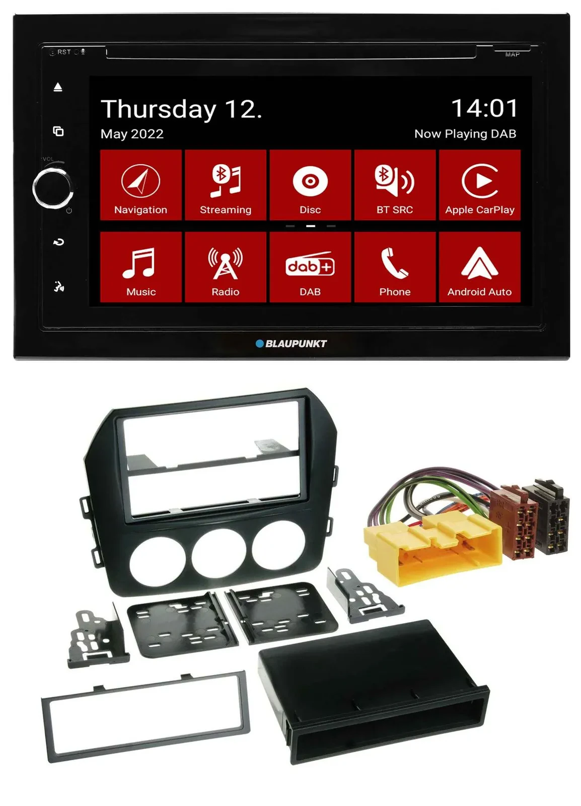 Blaupunkt MP3 DVD Bluetooth DAB 2DIN USB Autoradio für Mazda MX 5 (NC, ab 2008)