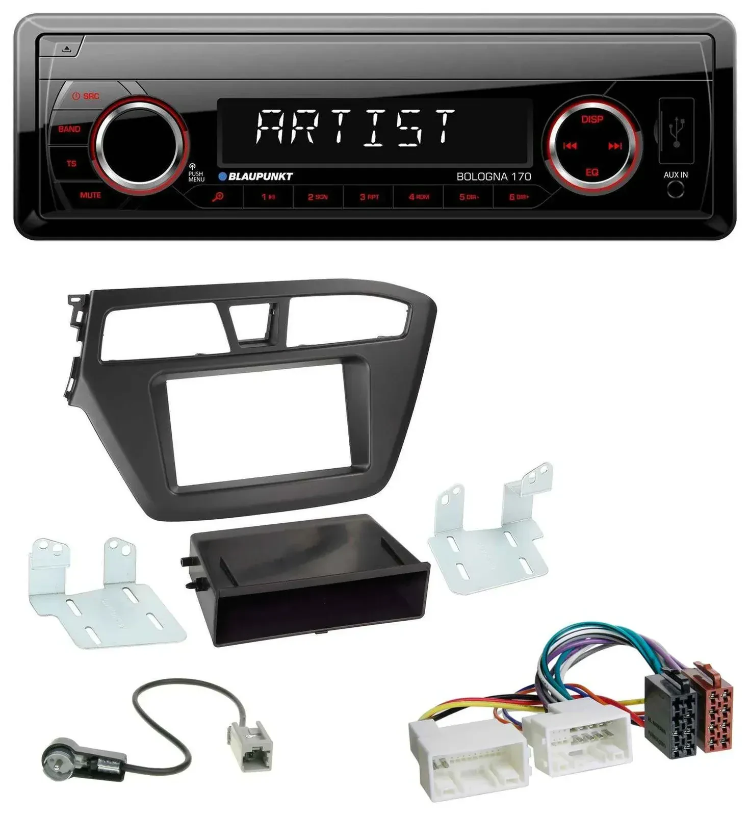 Blaupunkt SD USB 1DIN MP3 AUX Autoradio für Hyundai i20 (2014-2020)