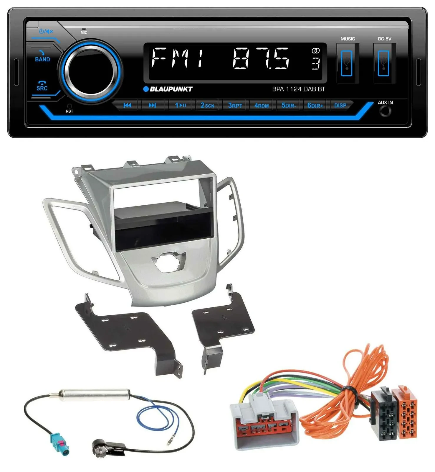 Blaupunkt Bluetooth USB DAB MP3 Autoradio für Ford Fiesta 08-10 JA8 ohne Display