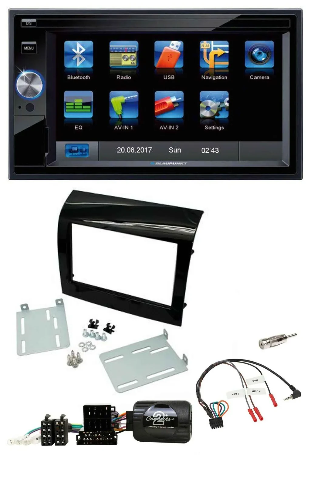 Автомагнитола для Fiat Ducato 2012-2015 Blaupunkt 2DIN, USB, Bluetooth, TMC