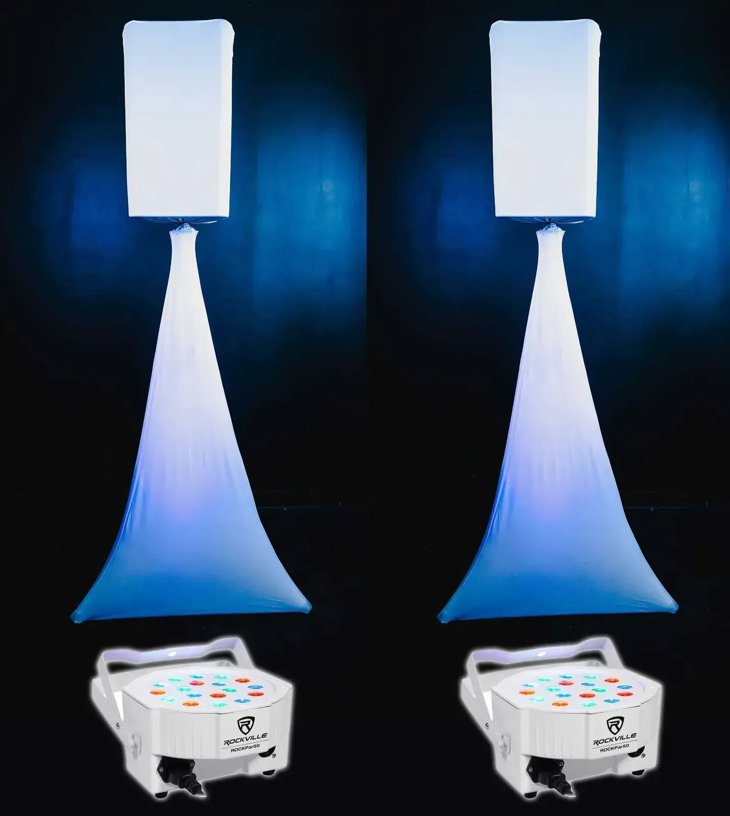 Комплект светового оборудования Rockville RVSS2 White+(2) RSC108W+(2) RSC7W+Pars