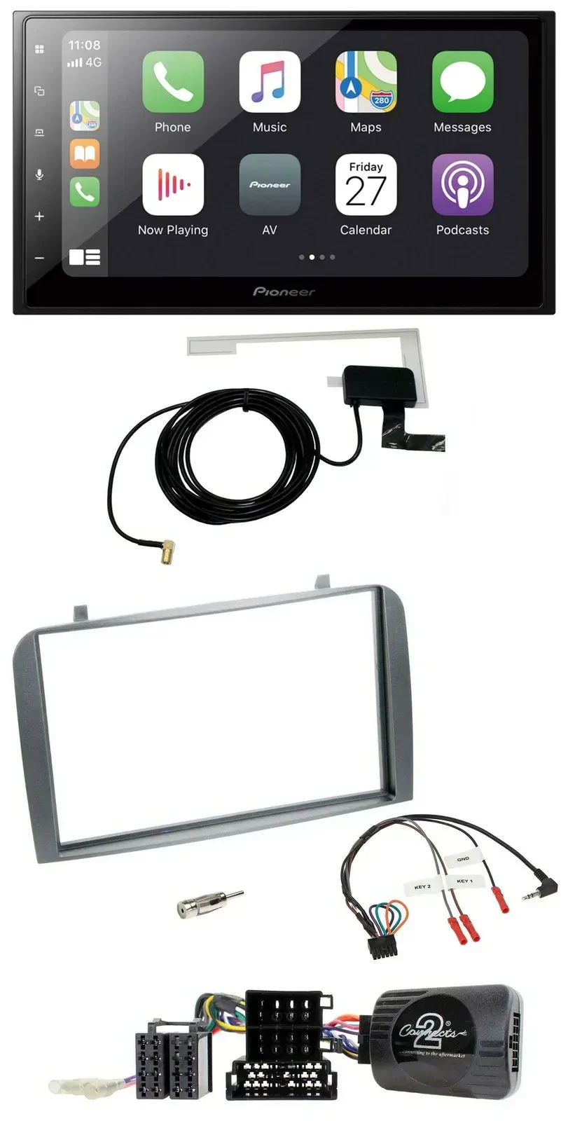 Автомагнитола для Alfa Romeo GT/147 2007–2010 Pioneer 2DIN, Bluetooth, DAB, USB