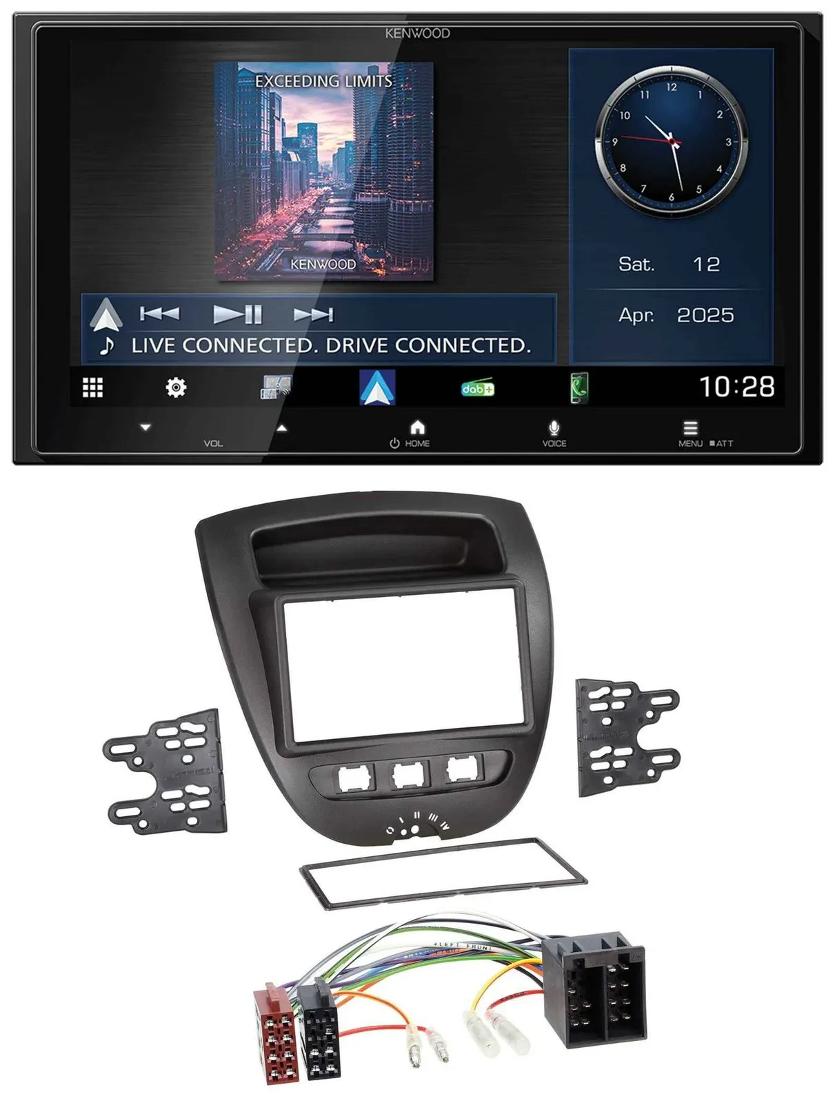Kenwood Bluetooth 2DIN USB DAB MP3 Autoradio für Citroen C1 Toyota Aygo Peugeot