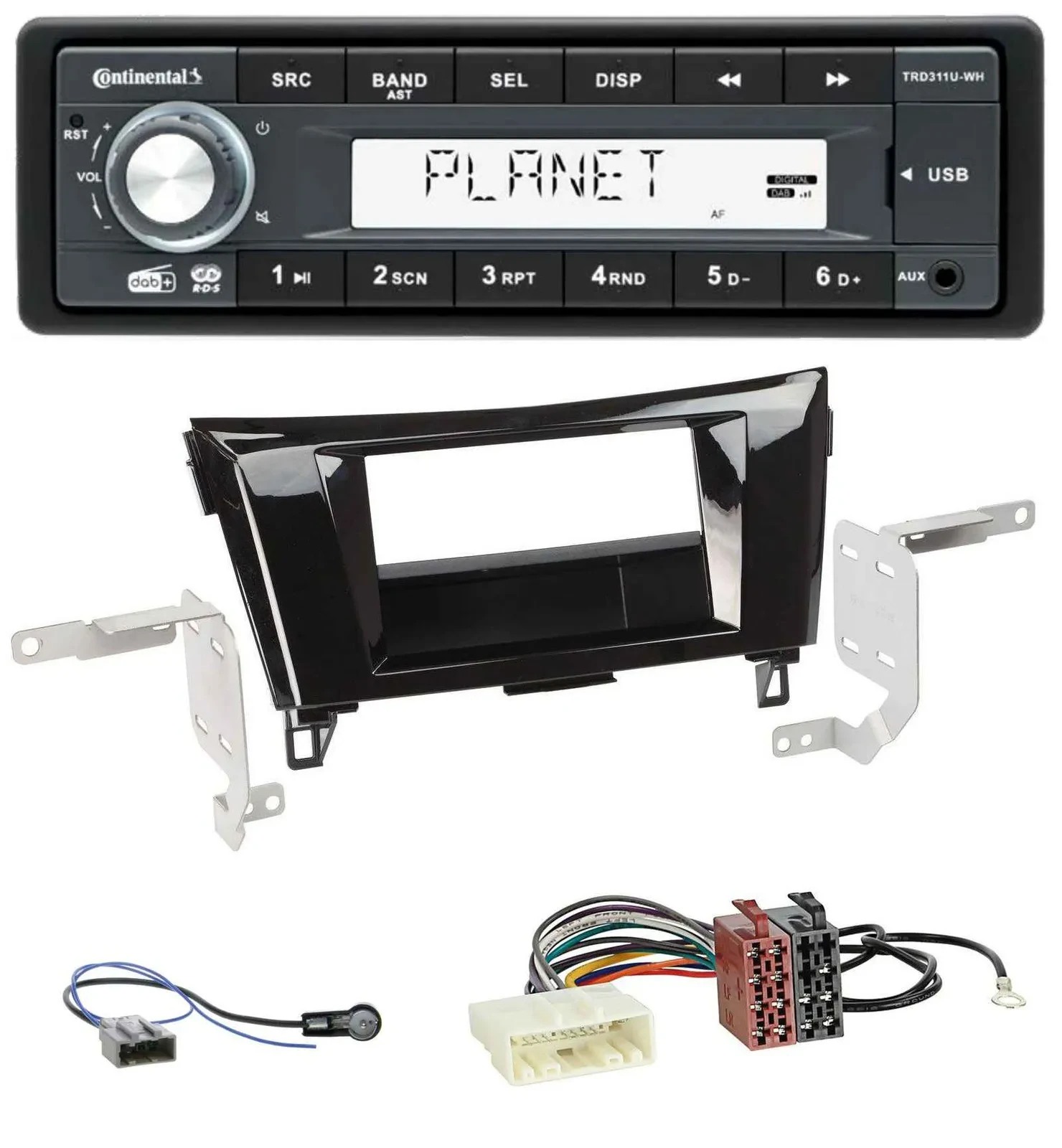 Continental MP3 AUX USB DAB 1DIN Autoradio für Nissan Qashqai X-Trail ab 2014
