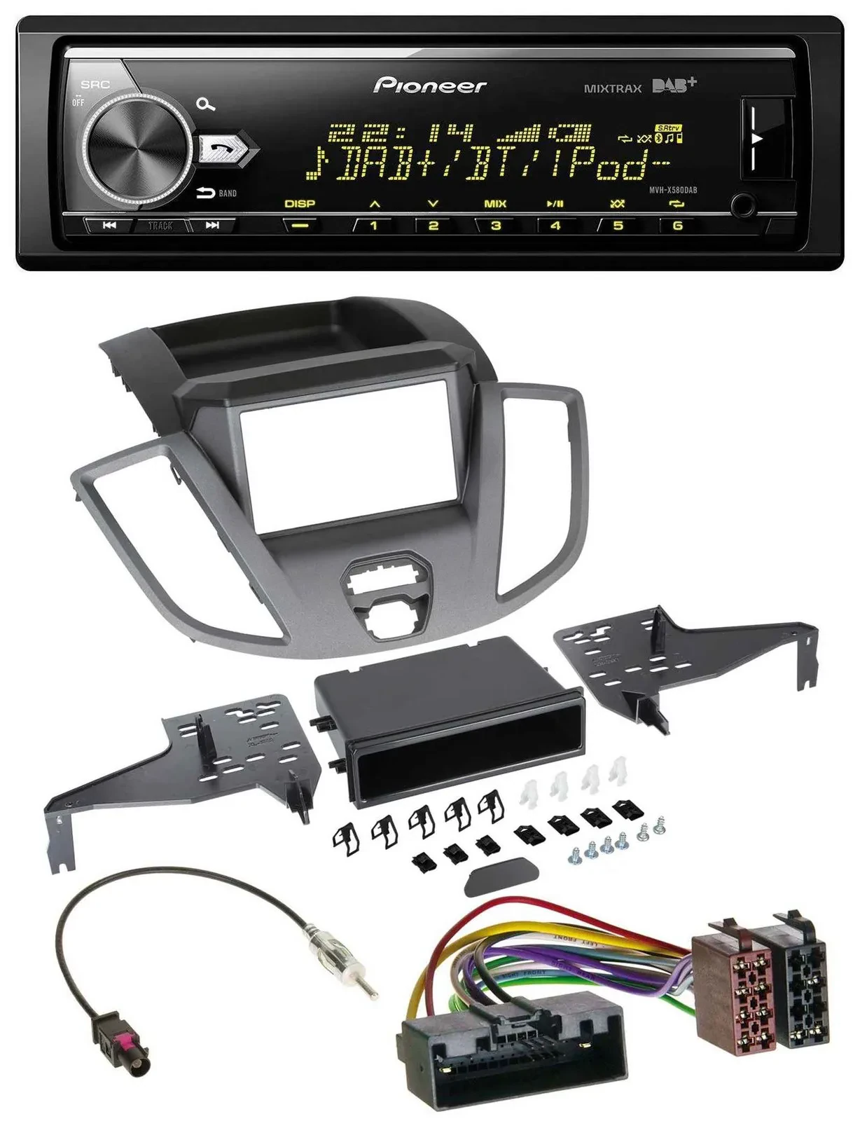 Автомагнитола для Ford Transit V363 (2014–2018) Pioneer Bluetooth, USB, DAB, MP3