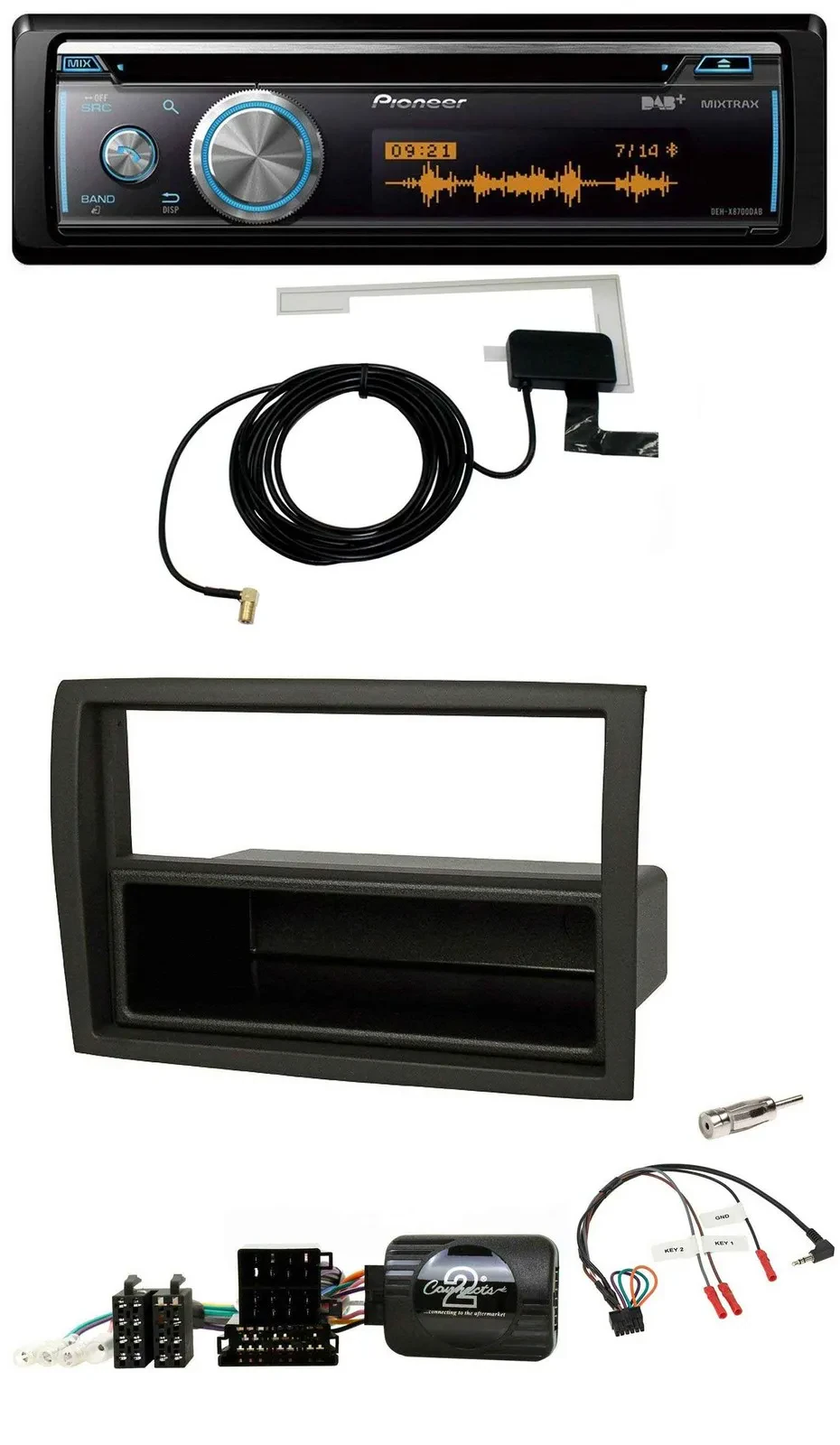 Pioneer Bluetooth DAB Lenkrad USB CD Autoradio für Fiat Ducato 2012-15 schwarz