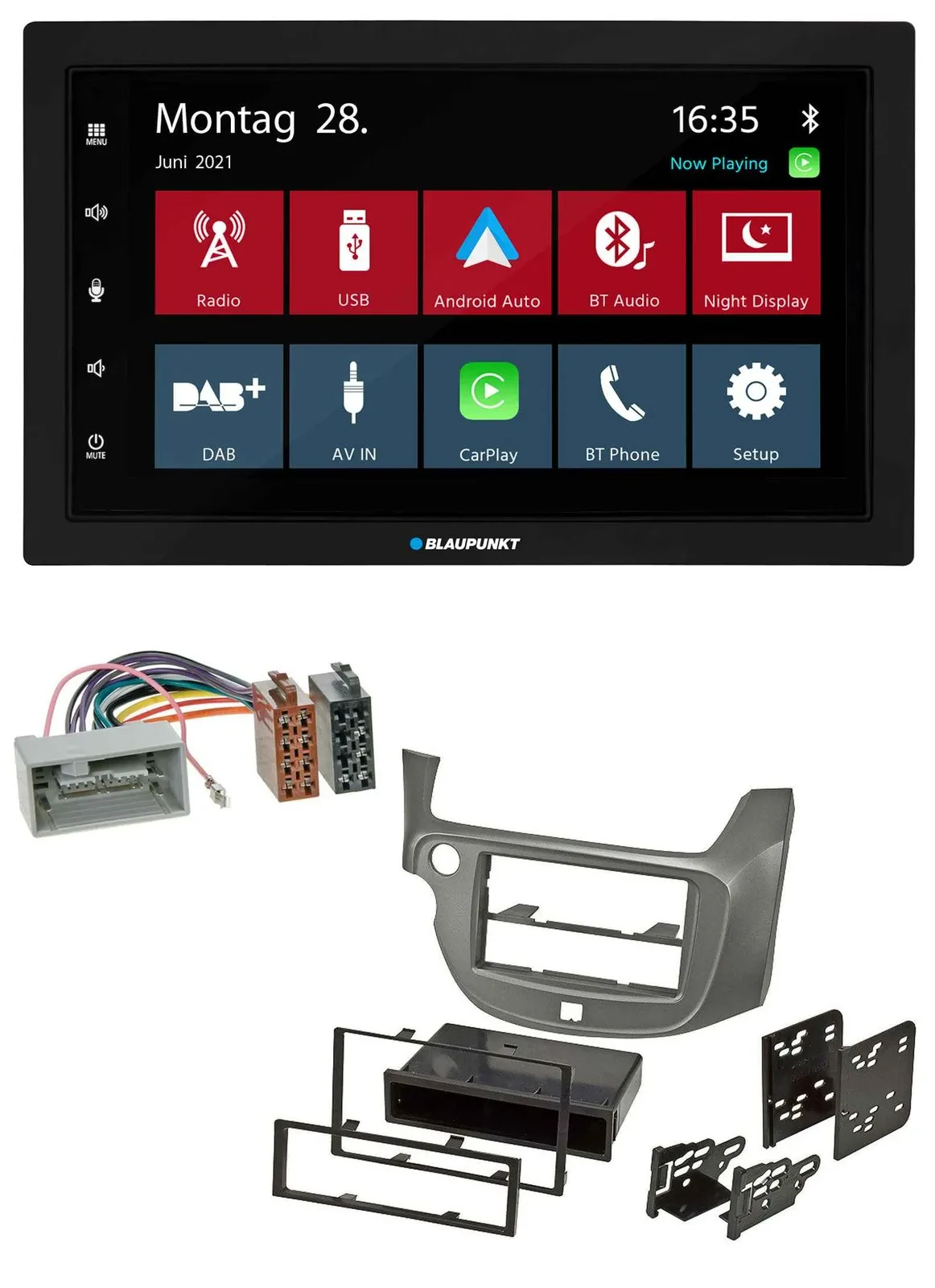 Blaupunkt MP3 Bluetooth DAB 2DIN USB Autoradio für Honda Jazz ab 09 silber