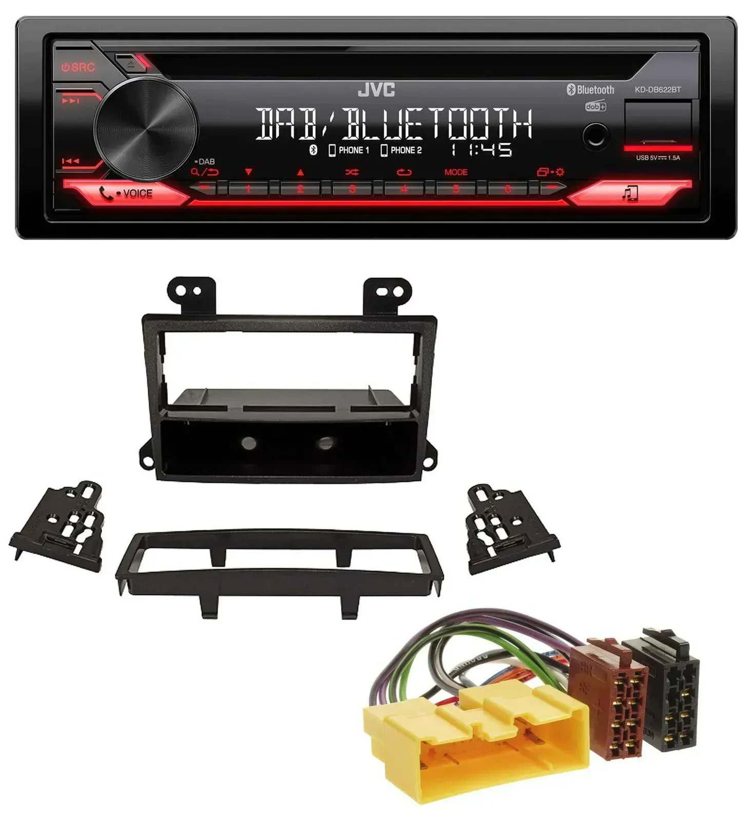 Автомагнитола JVC CD DAB USB Bluetooth MP3 для Mazda MPV (2000–2006)