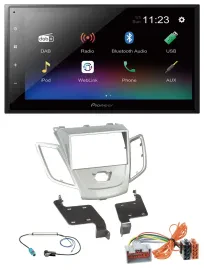 Pioneer USB Bluetooth DAB 2DIN MP3 Autoradio für Ford Fiesta 08-10 silber