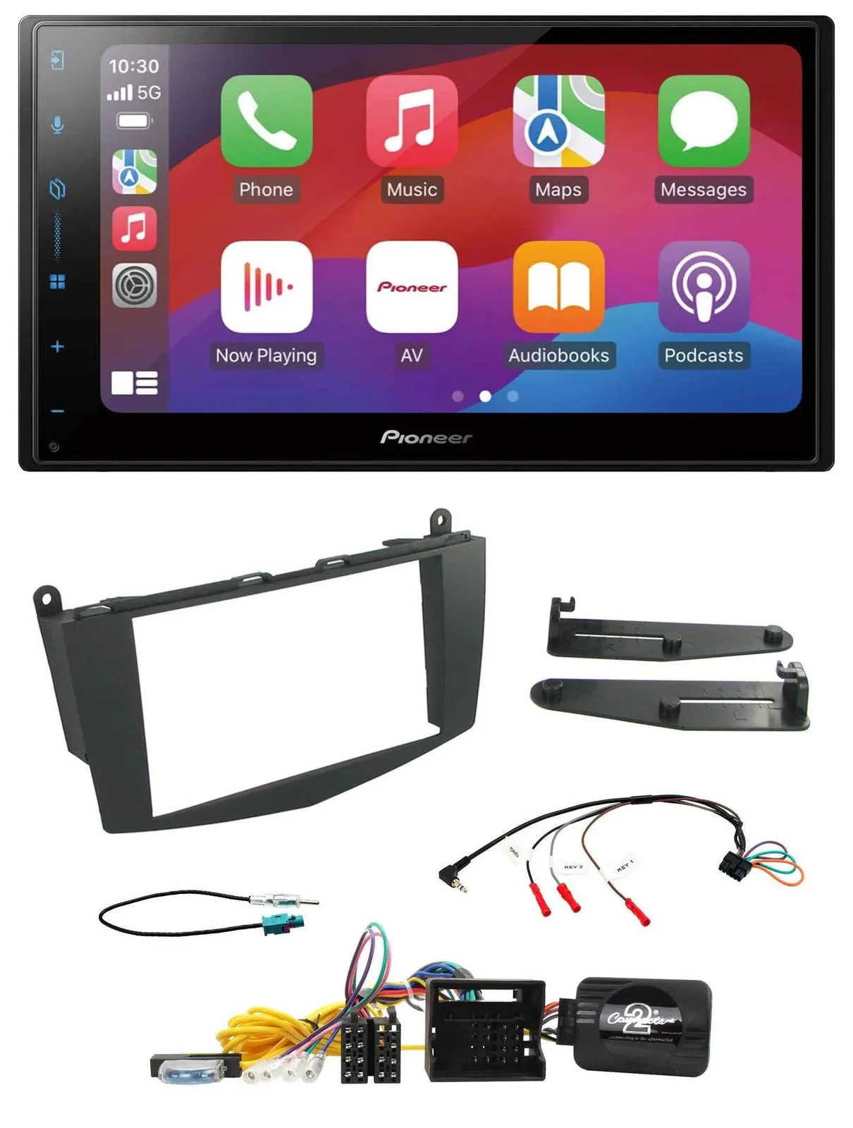 Автомагнитола для Mercedes C-Class 2007–2011 (W20) Pioneer 2DIN, DAB, USB, Bluetooth